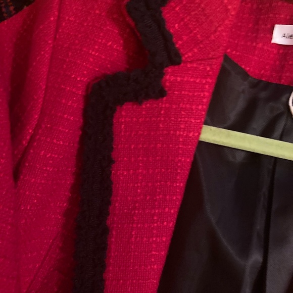 Alessandra Rich Wool Red Skirt Set with Black Accents - Picture 13 of 15